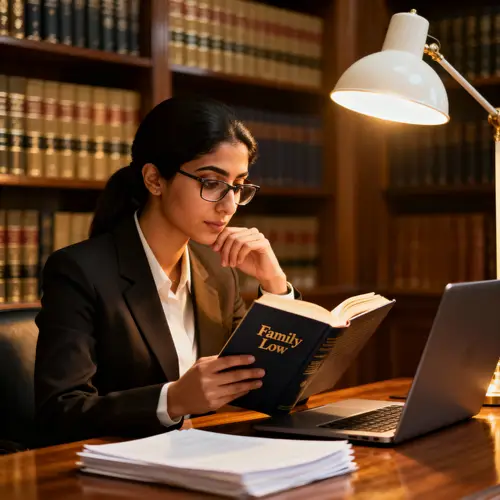 Middle-Eastern Female Lawyer Studying Family Law