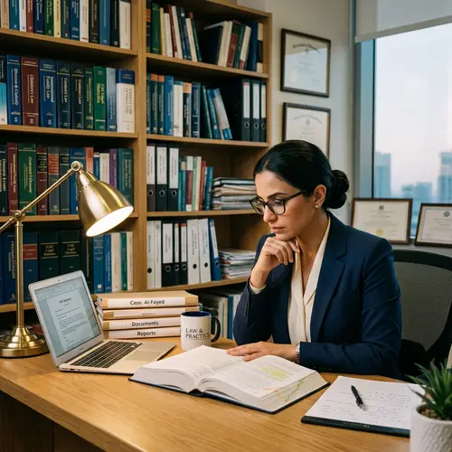 Middle-Eastern Female Lawyer Studying Family Law