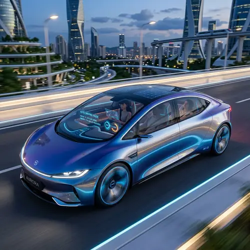 Futuristic Car with Advanced Technology and Renewable Energy