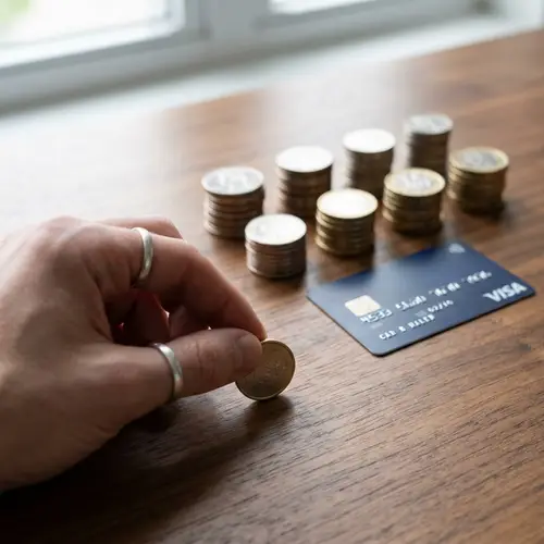 Simple Flat Shape Bank Card and Coins