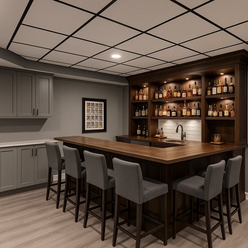 Modern & Traditional Basement Bar Ideas