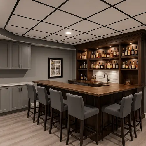 Modern & Traditional Basement Bar Ideas