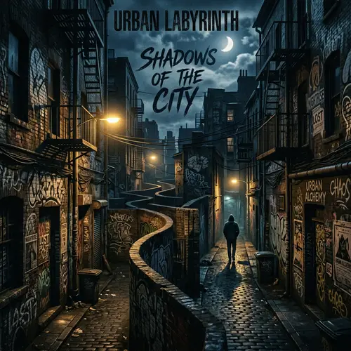 Urban Labyrinth Album Cover: Mystical Journey Through City Life
