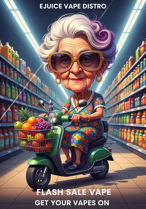 Elderly Woman on Scooter: Fun Caricature Art