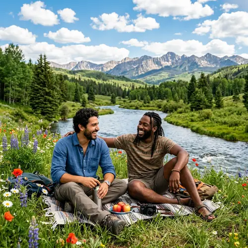 Tranquil Landscape with Diverse Friends | Stunning Nature View