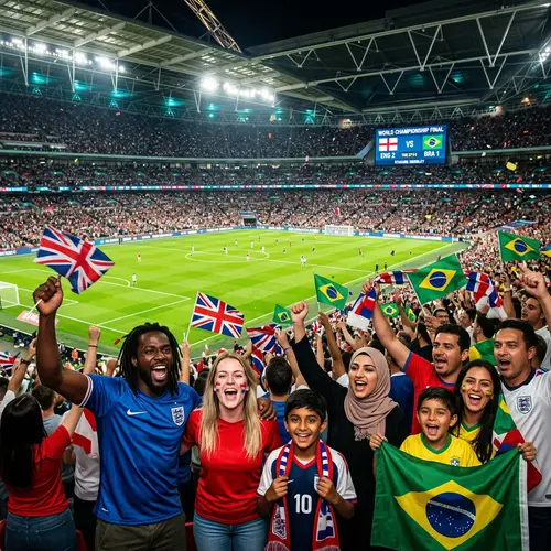 Diverse Fans Await World Championship Final in Packed Stadium