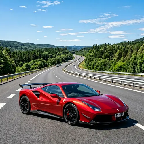 Sleek Red Sports Car on Highway | Powerful Design and Performance