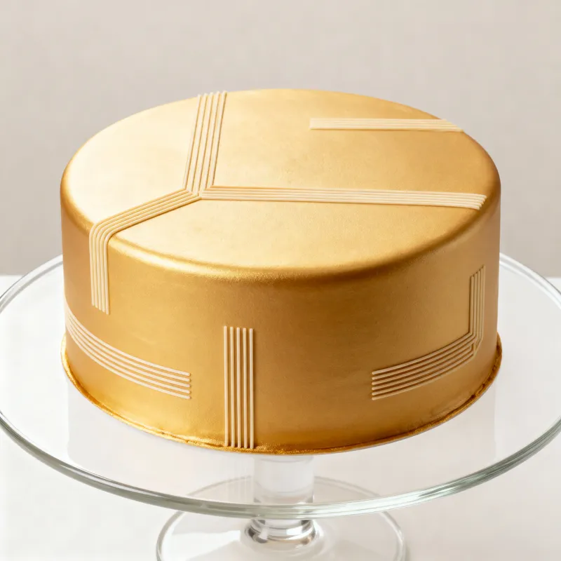 Elegant Golden Cake for Dental Corporate Events