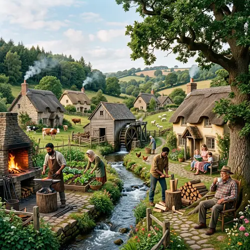 Tranquil Village Life Scene | Serene Traditional Lifestyle