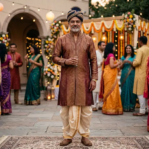 Traditional Indian Kurta and Dhoti Attire