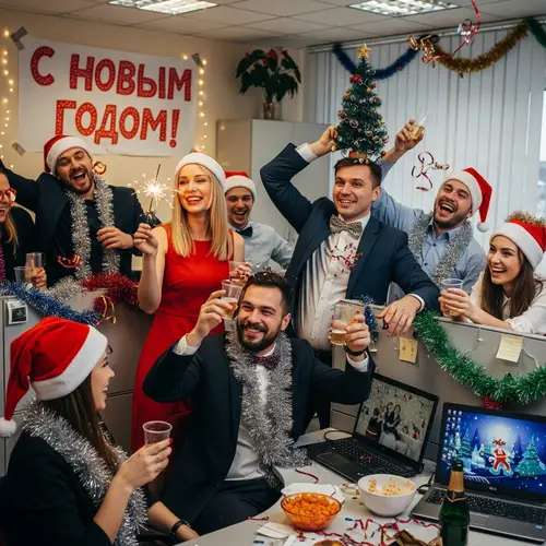 Celebrate New Year with Russian Office Clerks