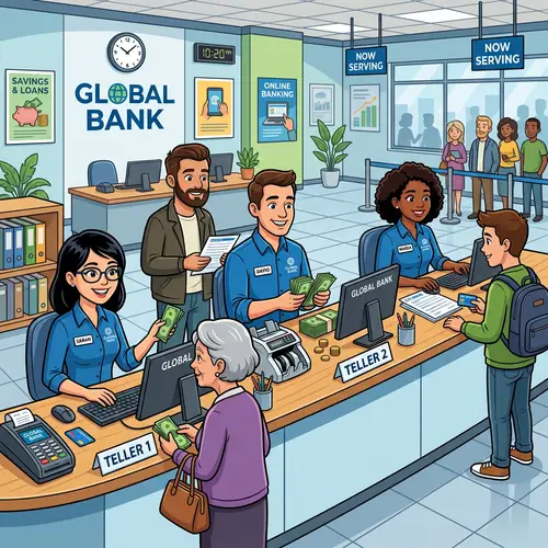 Bank Tellers Clipart Image