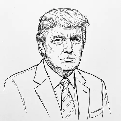 Line Drawing of Trump - Artistic Portrait