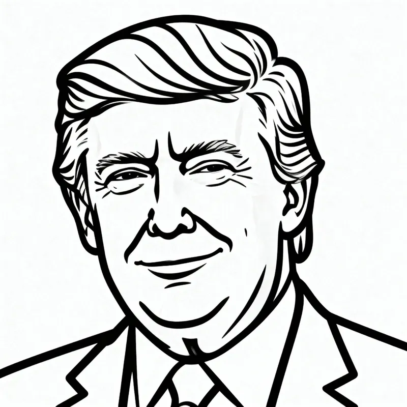 Line Drawing of Trump - Artistic Portrait