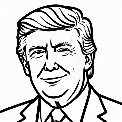 Line Drawing of Trump - Artistic Portrait