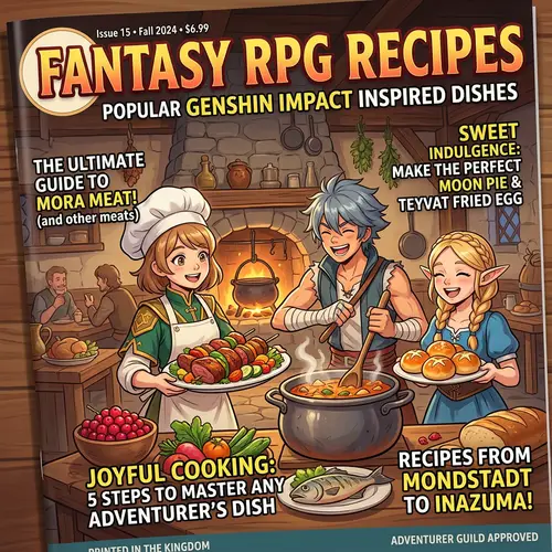 Popular Genshin Impact Recipes Magazine | Fantasy RPG Characters Cooking