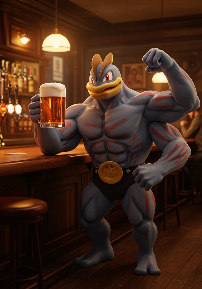 Mackogneur at the Bar with a Beer - 4K Image