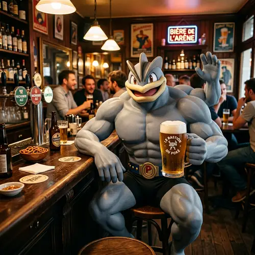 Mackogneur at the Bar with a Beer - 4K Image