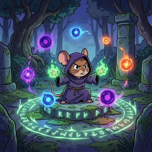 Mystical Ritual: Mouse Casting Evil Spell