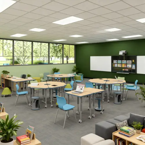 Enhance Your Classroom with a Teacher's Desk & Reading Area
