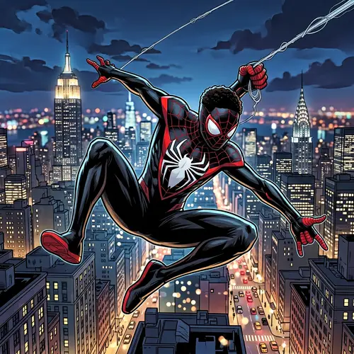 Modern Spider-Themed Suit on African American & Puerto Rican Teen