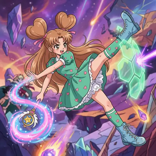 Interdimensional Battle-Themed Anime Character in Dynamic Pose