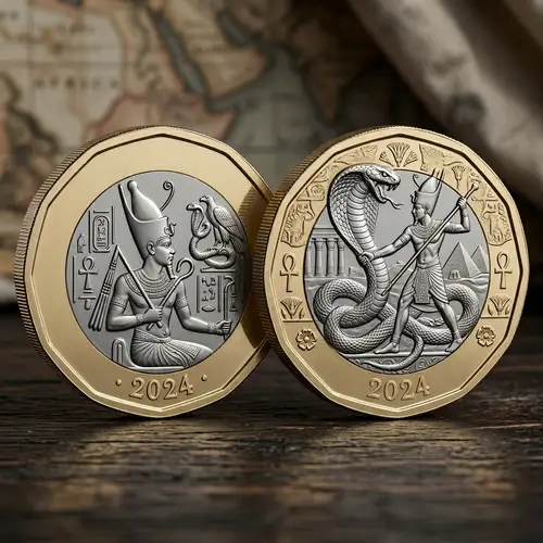 One Pound Coin: Sudan Pharaoh & Snake Design