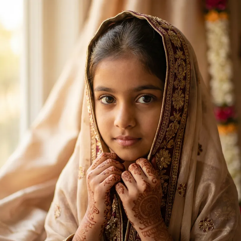 Radiant Indian Girl in Traditional Attire - Ethereal Portrait