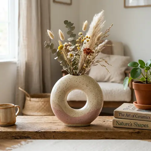 Donut Ceramic Vase - Unique Home Decor