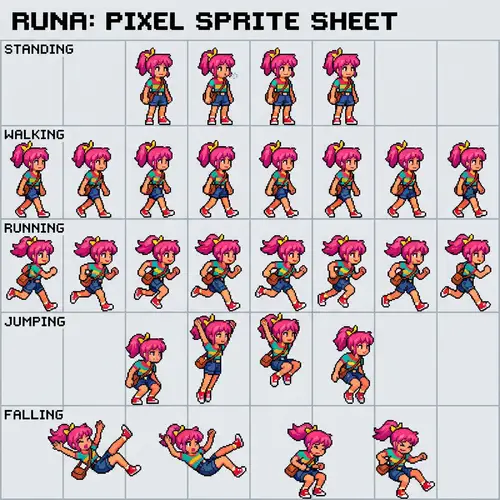 2D Character Sprite Sheet Pixel Art for Stunning Visuals