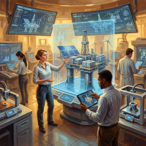 Futuristic Mechanical Engineers Designing Top-Notch Oil & Gas Rig