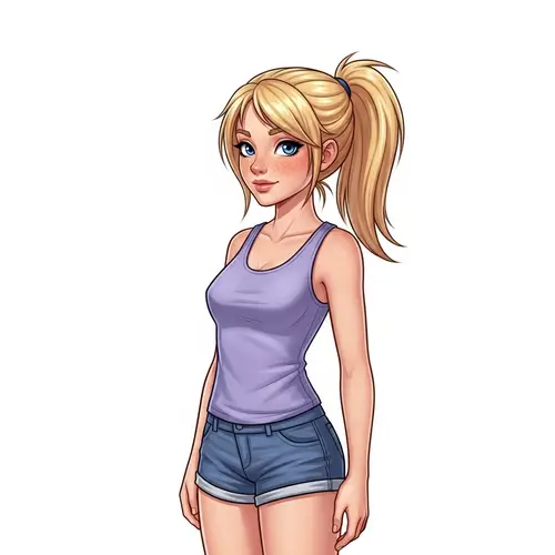 15-Year-Old Blonde Girl with Freckles and Casual Style