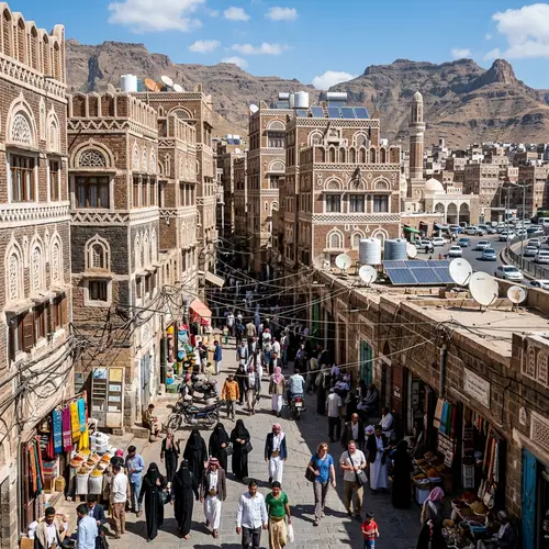 Ancient Cityscape of Sana'a, Yemen | Historic & Contemporary Charm