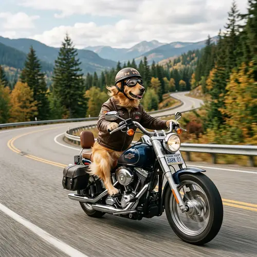 Dog Driving Motorcycle - Amazing Animal Adventure