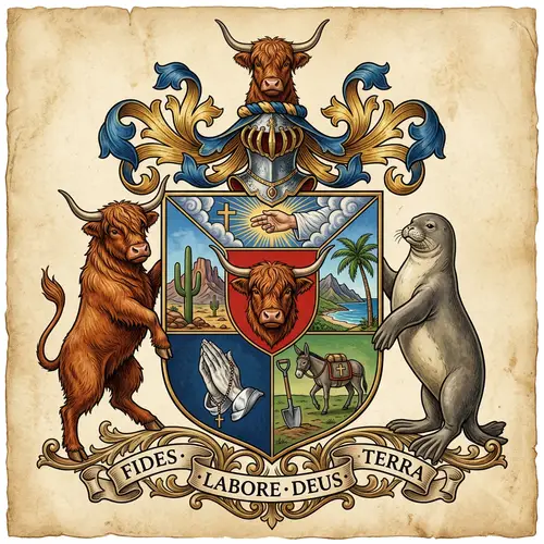 Unique Coat of Arms Featuring Iconic Symbols