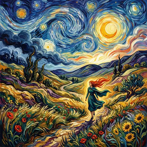 Resilience: Symbolic Abused Women Abstract Landscape Art