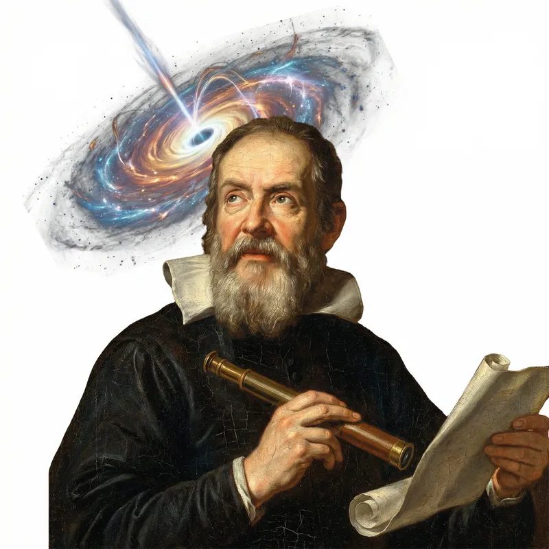 Surreal Cosmic Profile Picture of Galileo Galilei