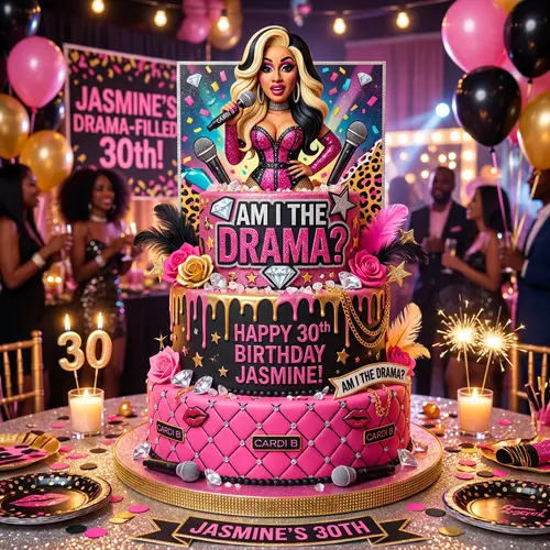 Cardi B Inspired Birthday Cake: Am I the Drama?