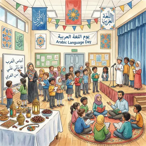 Arabic Language Day Celebration in Diverse School Setting