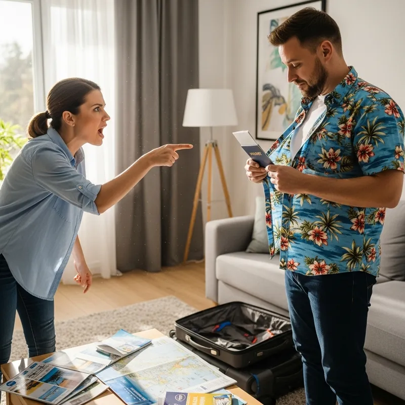 Wife Confronts Husband About Vacation Plans