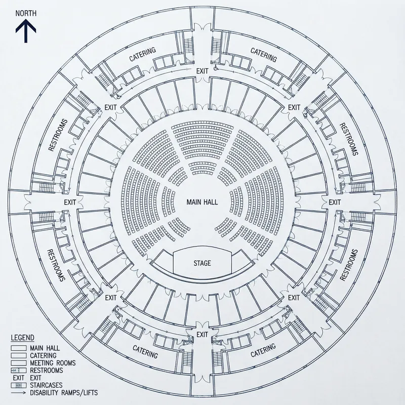 Circular Floor Plan for Conventional Hall Designs