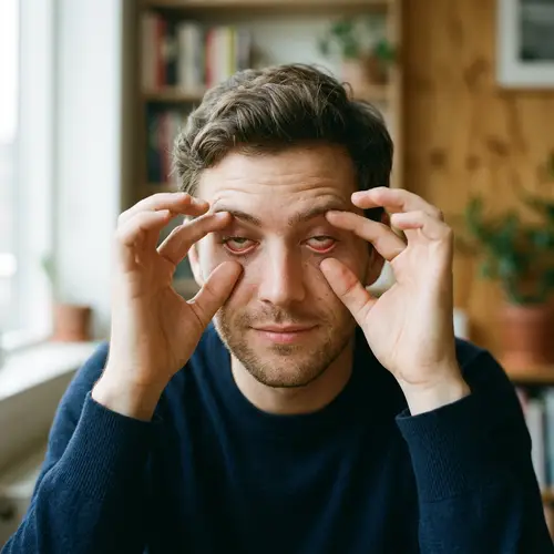 Unusual Eyelid Flipping by a Handsome Man