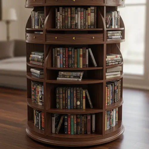 360-Degree Rotating 4-Layer Book Shelf