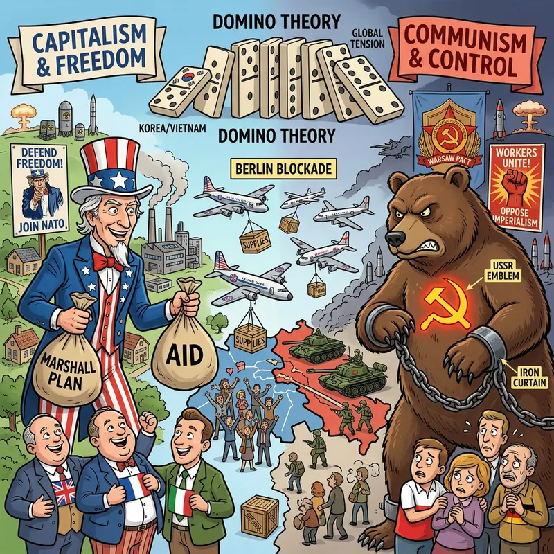 Cold War Cartoon: USA vs. USSR in Detail Cold War Cartoon: USA vs. USSR in Detail