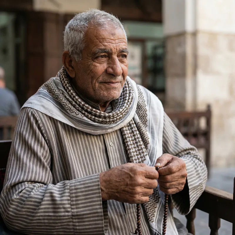 Portrait of Wise and Thoughtful Elderly Middle-Eastern Man Portrait of Wise and Thoughtful Elderly Middle-Eastern Man