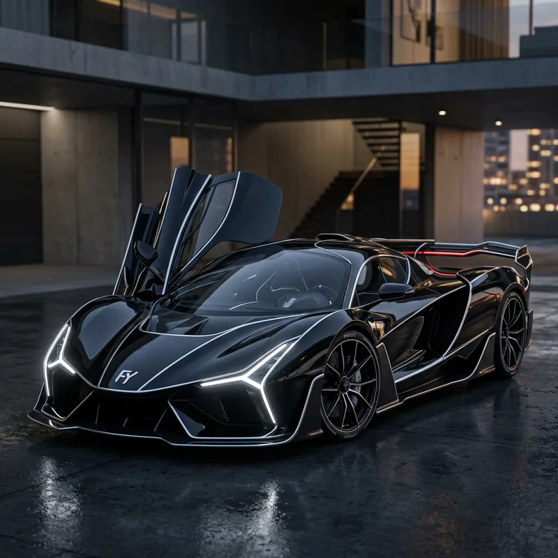 Futuristic Black Hypercar: Design & Features