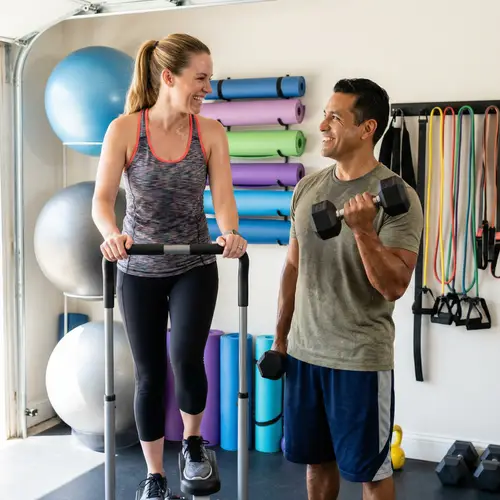 Home Gym Workout: Couple Inspiring Each Other to Stay Fit