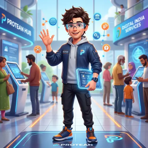 Meet Protean's Techie Mascot - Your E-Government Guide