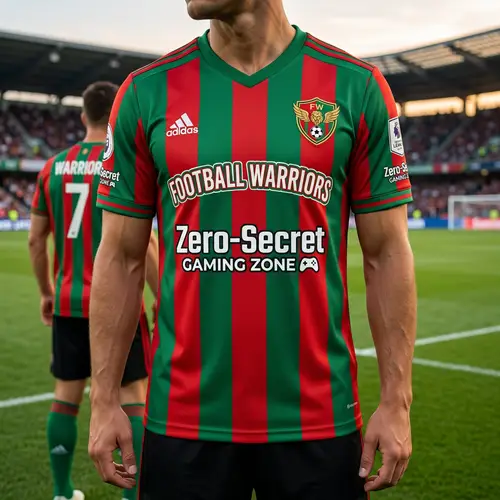 Custom Red and Green Soccer Jersey for Football Warriors