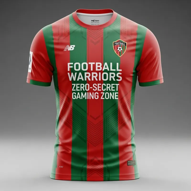 Custom Red and Green Soccer Jersey for Football Warriors